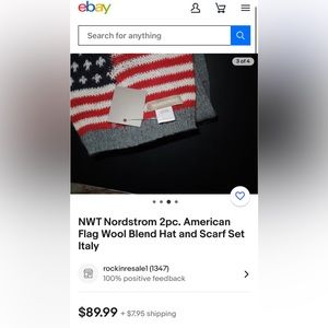 Nordstrom Kids Winter Hat. American Flag.